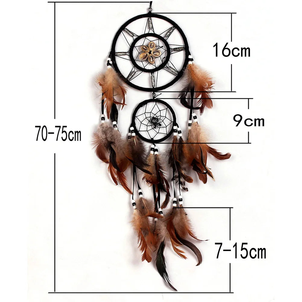 attrape rêves traditionnel blanc plumes blanches décoration maison amour pastorale matière organique
