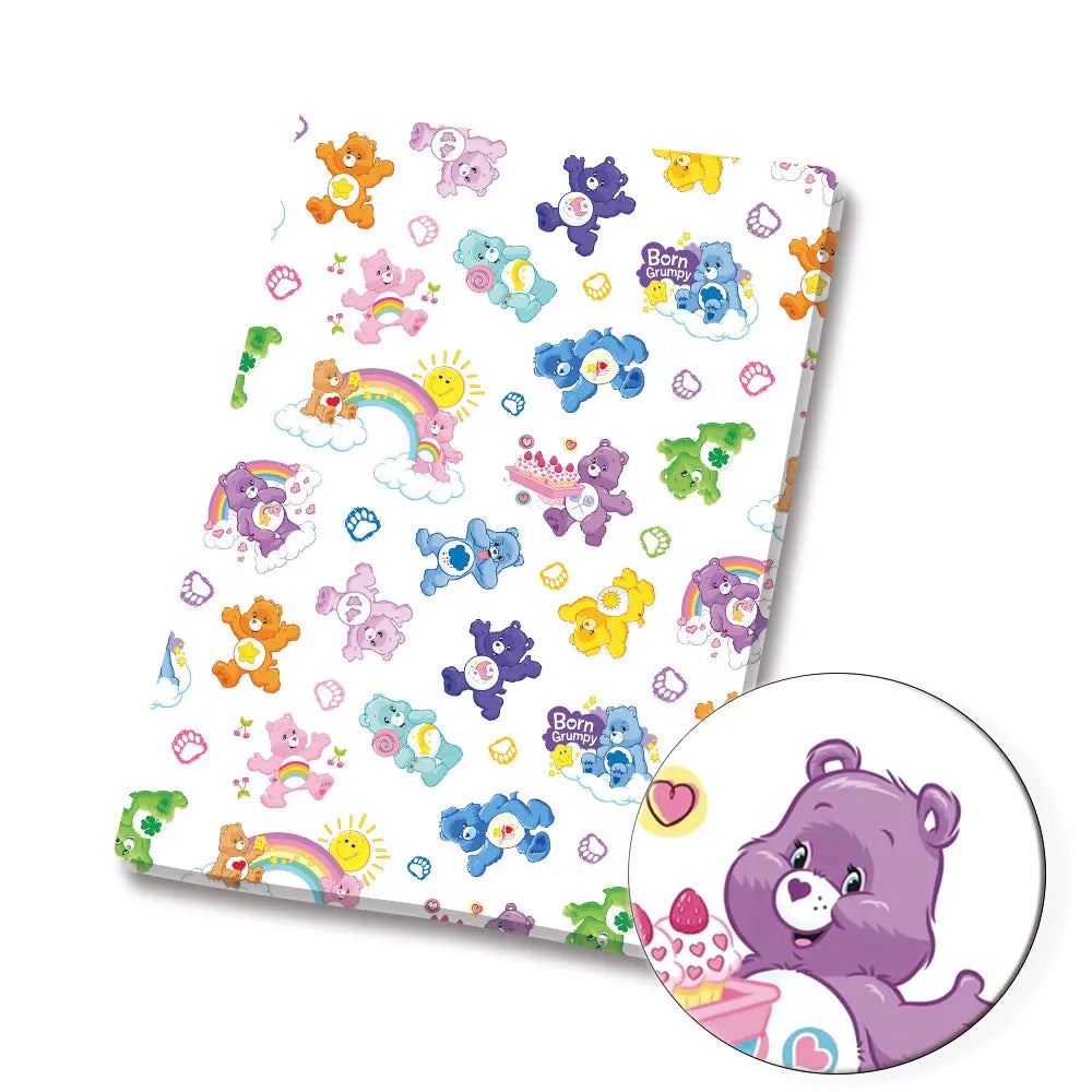 tissu polyester coton 140x50cm dessin animés ours arc ciel étoiles enfant patchwork couture rideaux