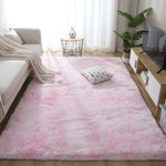 tapis moderne gris bleu rose beige peluche uni résistant décoloration sol