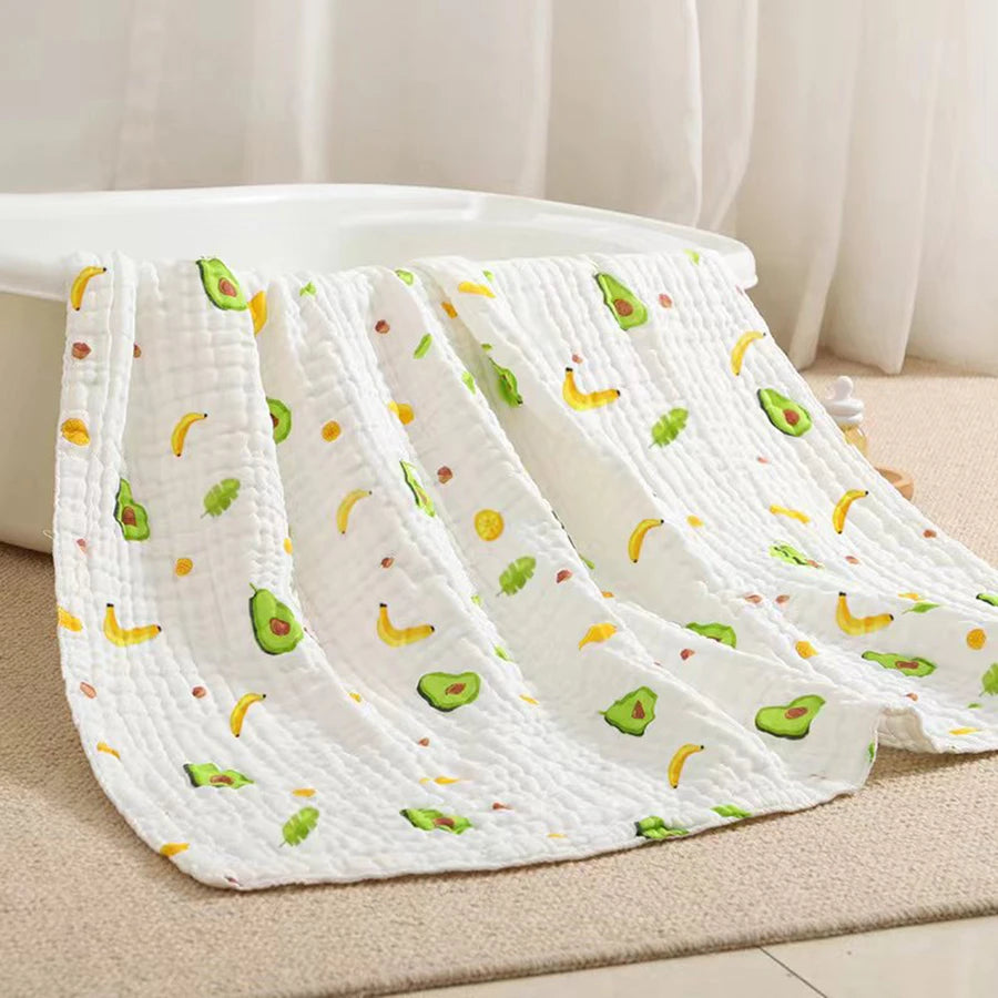 serviette bain bébé coton fruits animaux motifs blancs drap épaissi imprimé enfantin 90x70cm