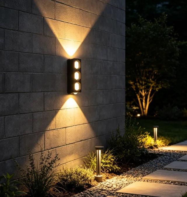 applique murale moderne led noir éclairage extérieur balcon jardin hydrofuge minimaliste