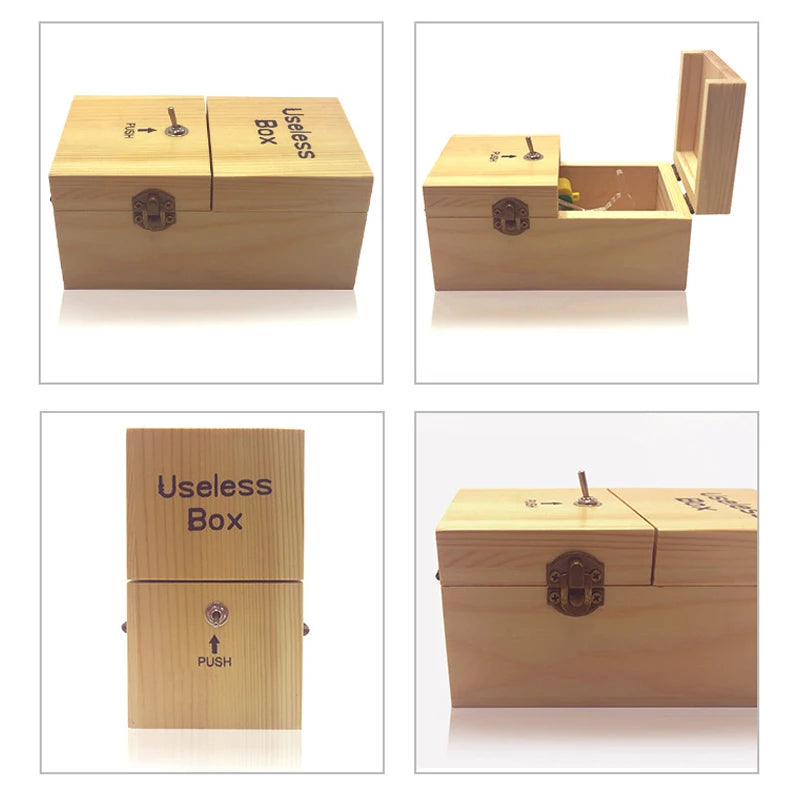 boîte bijoux bois naturel classique bouton fermeture useless box merry christmas marrie me
