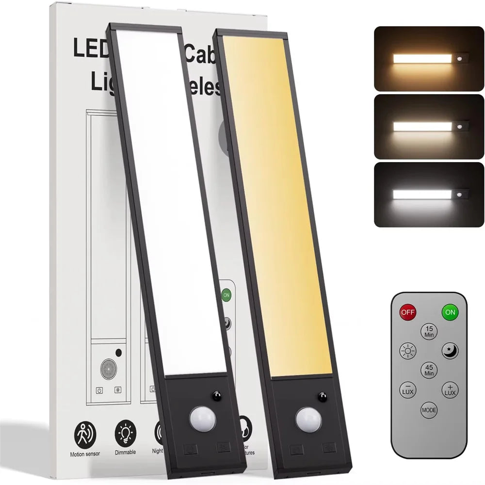 lampes led détection mouvement noir blanc moderne télécommande fixations murales