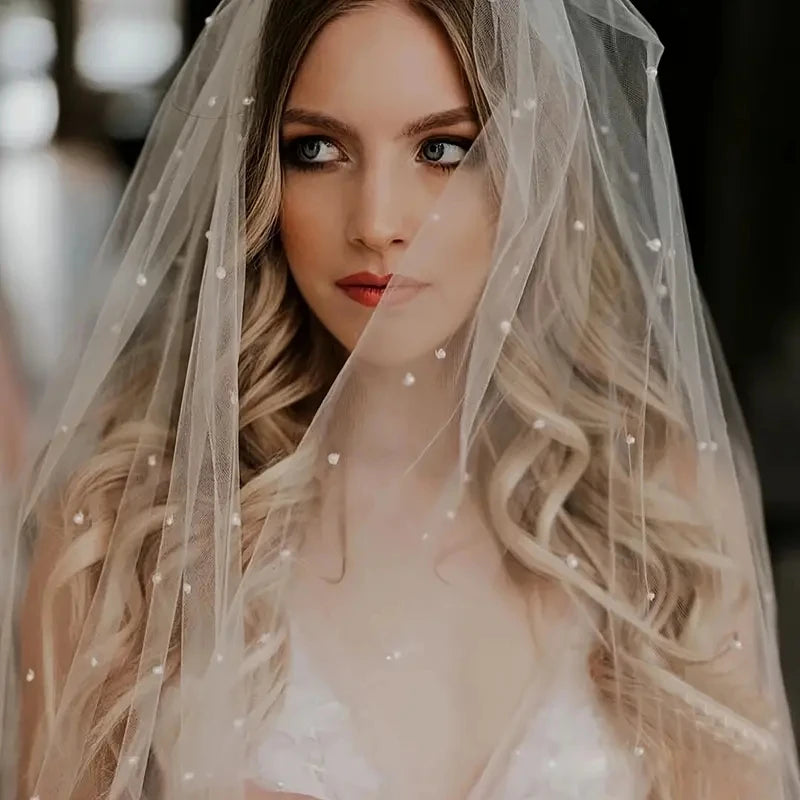 voile mariée blanc blanches classique bord coupé clips fixation polyester unique femme