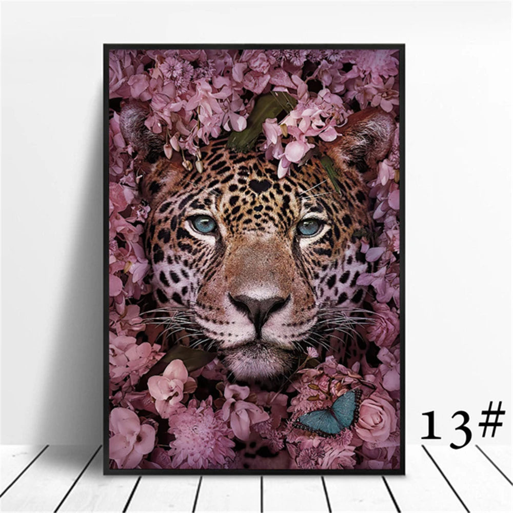 kit broderie point croix toile coton imprimée animaux fleurs fil aiguille carte artisanale