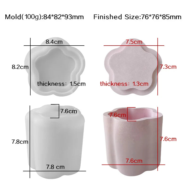moules silicone epoxy résiné pots fleurs succulentes boîtes rangement floral moderne minimalistes