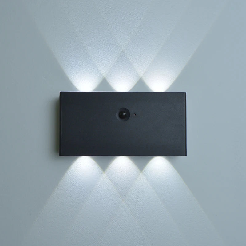 lampe murale led moderne noire bois blanc rechargeable adhésif minimaliste 6w 6leds