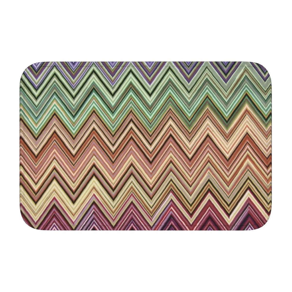 tapis moderne multicolore zigzag antidérapant polyester extérieur intérieur bain chambre