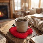 coussin protection tasse rose blanc rouge moderne doux clips métal anti brûlure rayures points