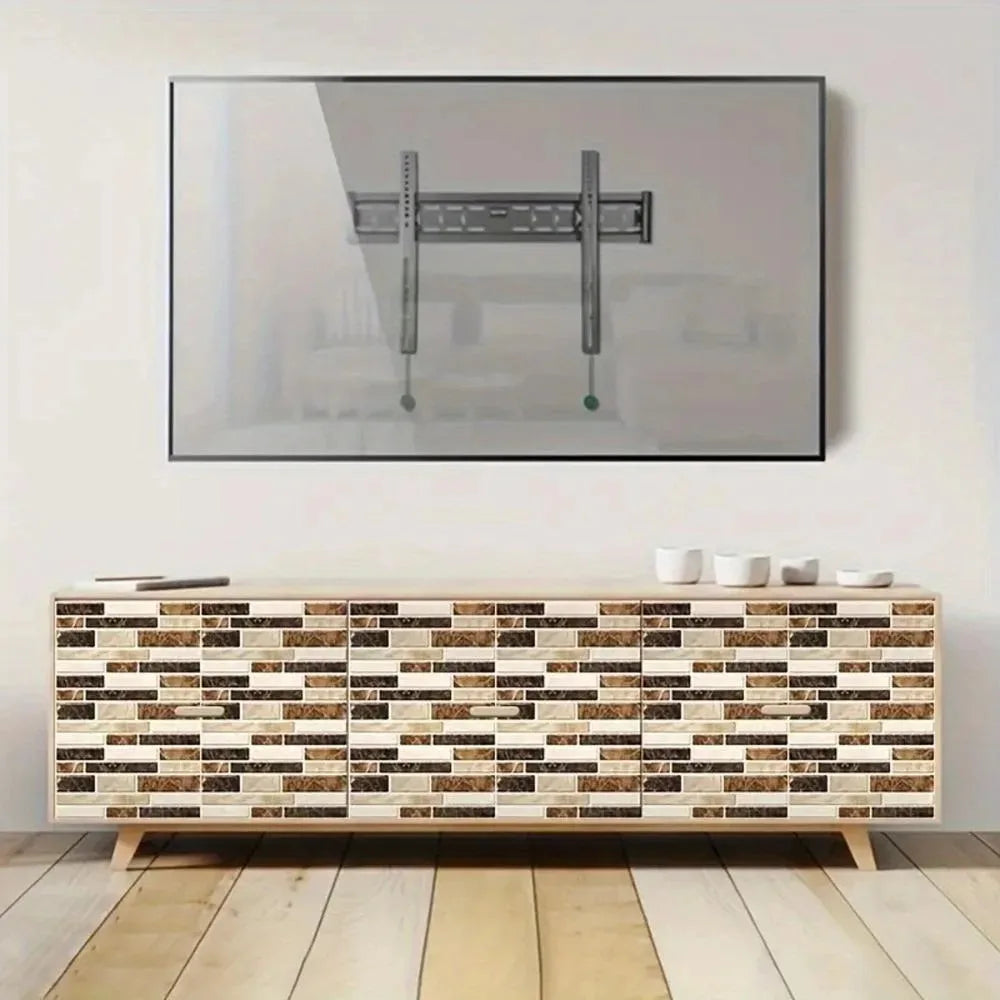 panneaux decoratifs murals marron moderne adhésifs resistant l'eau texture brique 25 pieces