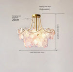 lampe suspendue classique rose fleurs chaîne ajustable blanc doré vintage chambre salon