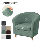 housse fauteuil gris motif feuilles moderne adhésif extensible lavable printemps été