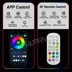 ruban led vert bleu rose blanc moderne éclairage encastré rgb synchronisation musicale effets poursuite