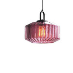 lampe suspendue moderne vert rose beige rayures horizontales opacité salon restaurant chambrehôtel