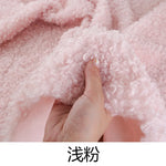 tissu bouclé imitation laine peluche beige bleu rose vert blanc poupée bricolage diy