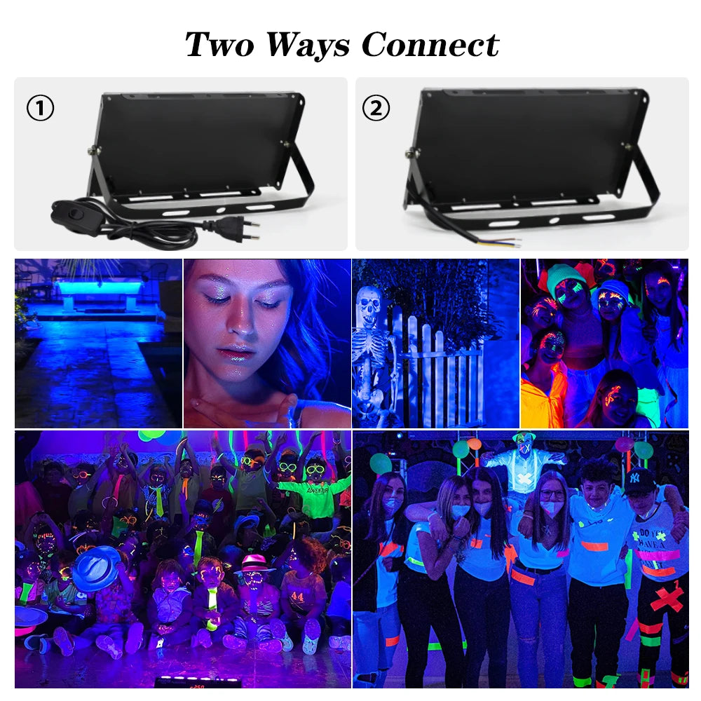projecteur led moderne 50w 100w 150w noir bleu ip65 alu certifié rohs