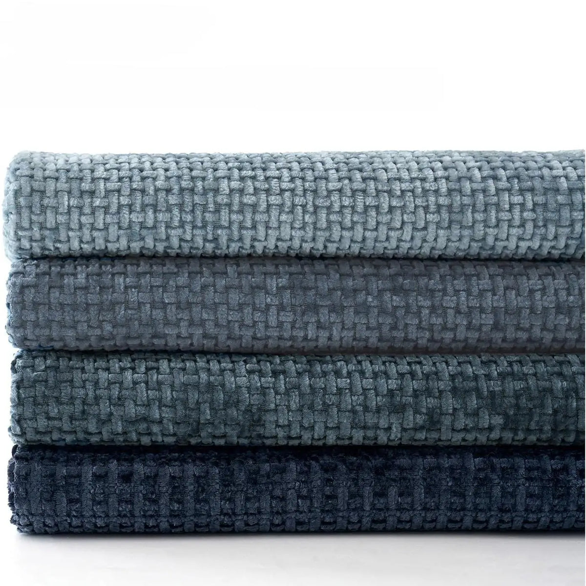housse coussin carré tissage texture polyester coton moderne bleu marine clair beige marron