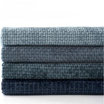 housse coussin carré tissage texture polyester coton moderne bleu marine clair beige marron