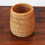 panier tressé rotin marron clair organisation cuisine rustique multifonctionnel almacenamiento