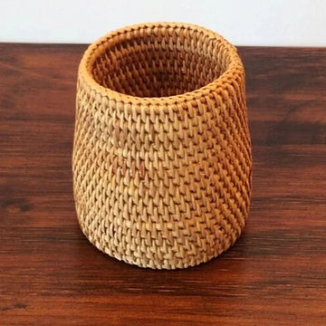 panier tressé rotin marron clair organisation cuisine rustique multifonctionnel almacenamiento