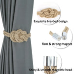anneaux rideau tressés chanvre gris beige aimants facile utiliser décoration moderne rustique