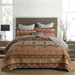 ensemble couette couverture matelassée motifs floraux coton quilté maison toutes saisons