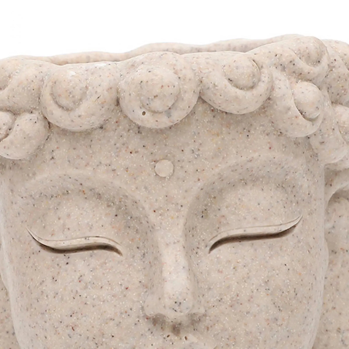 cache pot résine tête bouddha texture granuleuse artisanal décoration intérieure extérieure zen sérénité spiritualité