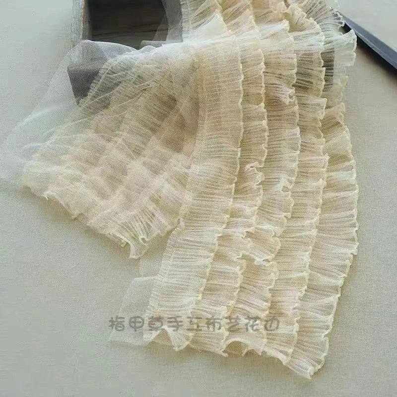 écharpe noire plissée polyester mariage opaquemode écologique tridimensionnelle 18cm