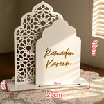 décoration murale arches géométriques islamiques blanc or ramadan eid mubarak festive