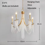 lustre pendentif doré cristal transparent classique chambre salon facile