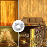 rideau lumineux led blanc chaud multicolore moderne télécommande usb crochets semi transparent vacances chambre