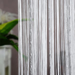 rideau franges noir argenté semi transparent moderne chambre cuisine decoration