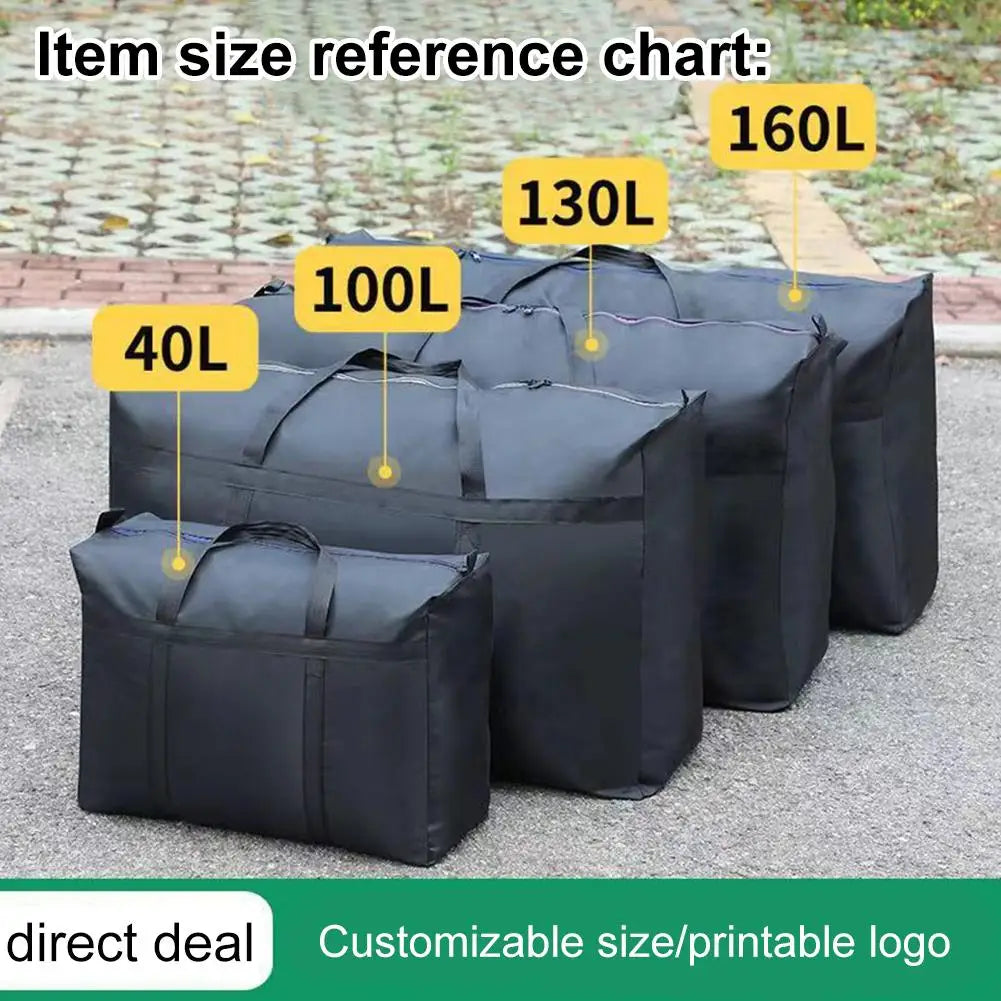 sac rangement oxford noir pratique robuste poignées fermeture glissière double rechargeableextérieur
