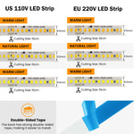 ruban led blanc haute luminosité étanche flexible prise électrique adhésif salon