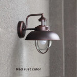 lampe murale vintage verre bulle transparent noir rouge rouille ampo E27