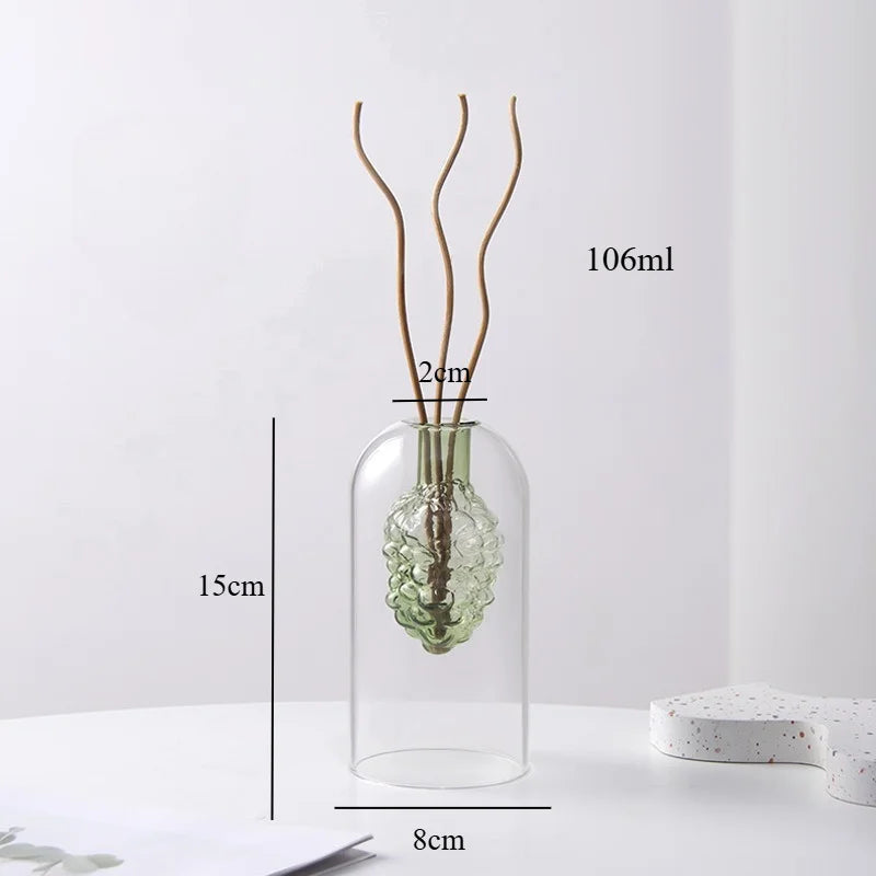 diffuseur huiles essentielles transparent moderne bâtons 10cm conique sphérique minimaliste chambrecoration