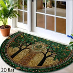 tapis moderne arbre stylisé noir doré salon chambre anti dérapant 40x60cm