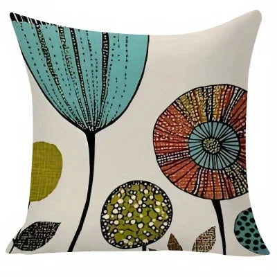 taies d'oreiller modernes fleurs stylisées polyester peacheskin 40x40cm 45x45cm 50x50cm 60x60cm