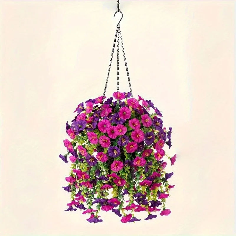 guirlande fleurs artificielles violet rose vert moderne décoration maison mariage anniversaireintérieur