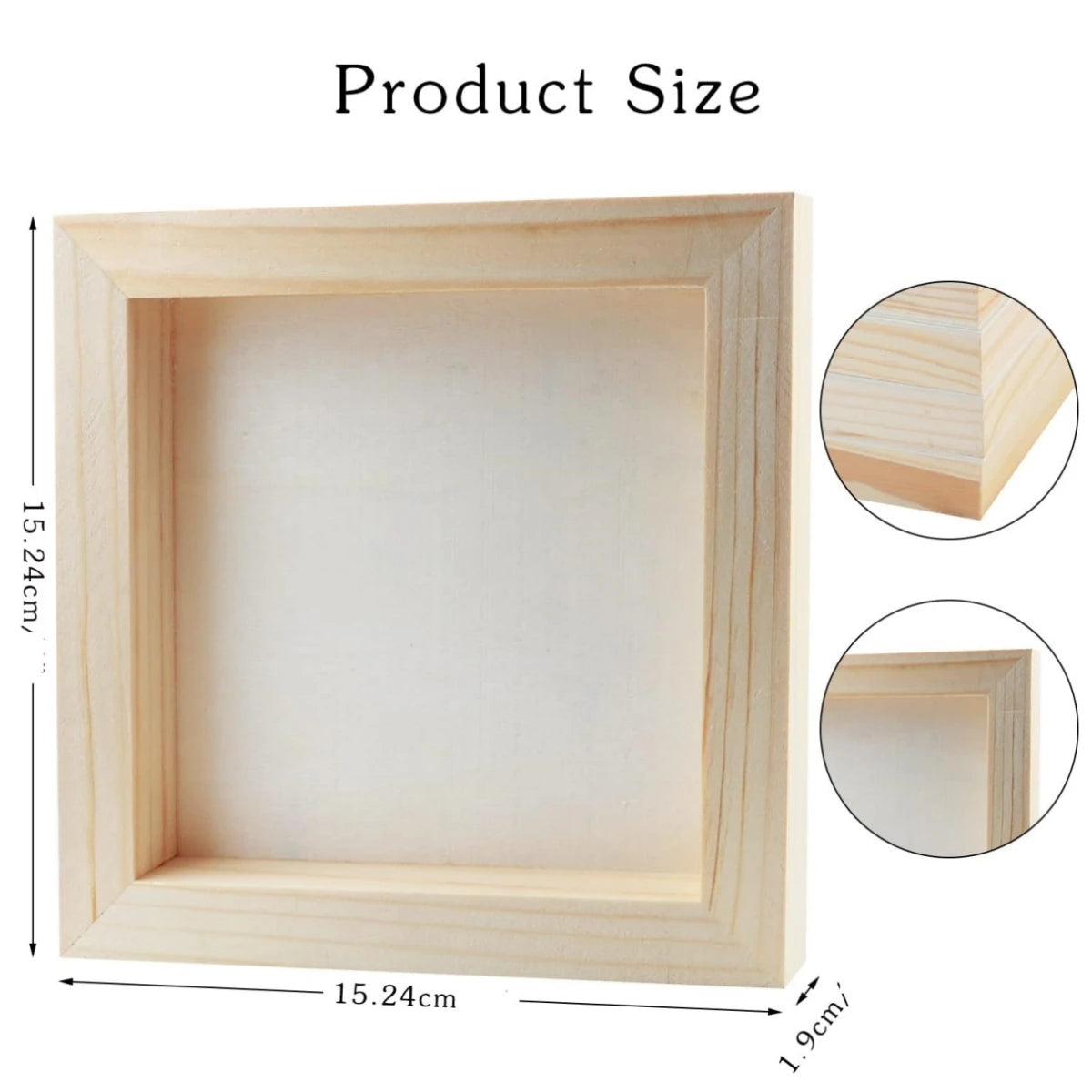 cadres carrés bois naturel toile blanche classique minimaliste pièces pièces