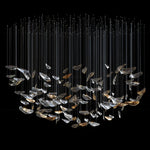 suspension lumineuse cristal marbré contemporain transparent doré noir 15m² 60w led