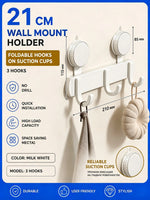 porte sacs mural blanc lait crochets pliables ventouse moderne minimaliste salle bain cuisine