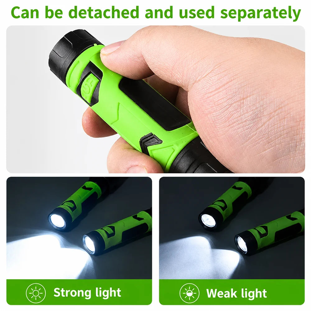 lampe frontale cou vert noir amovible aimantée rechargeable pratique compact collier