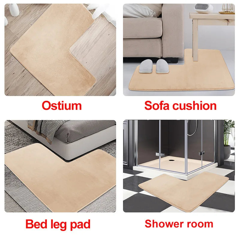 tapis bain doux moderne beige sapphire blue coffee grey lake blue mousse mémoire forme