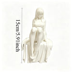 statue décorative femme assise 3d anime manga blanc rose élégante amusante