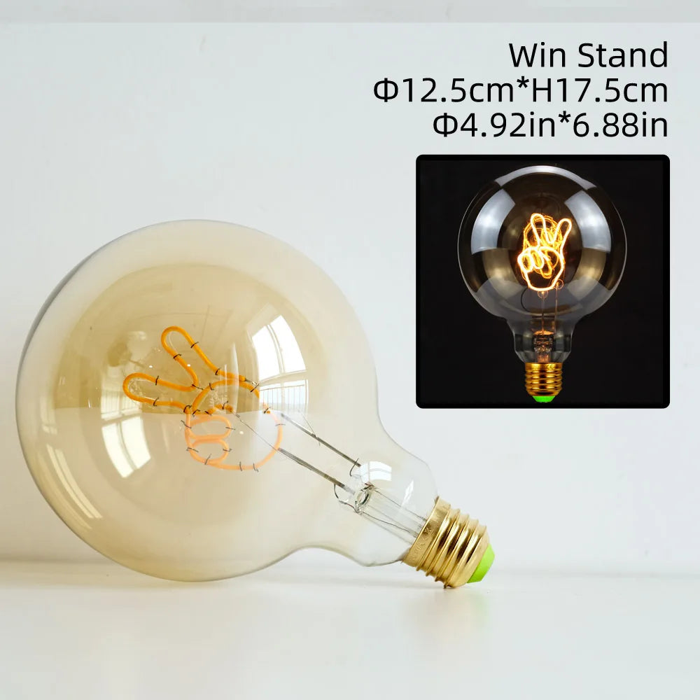 ampoule led filament transparente dorée love dream note vintage métallique moderne chambre 220v