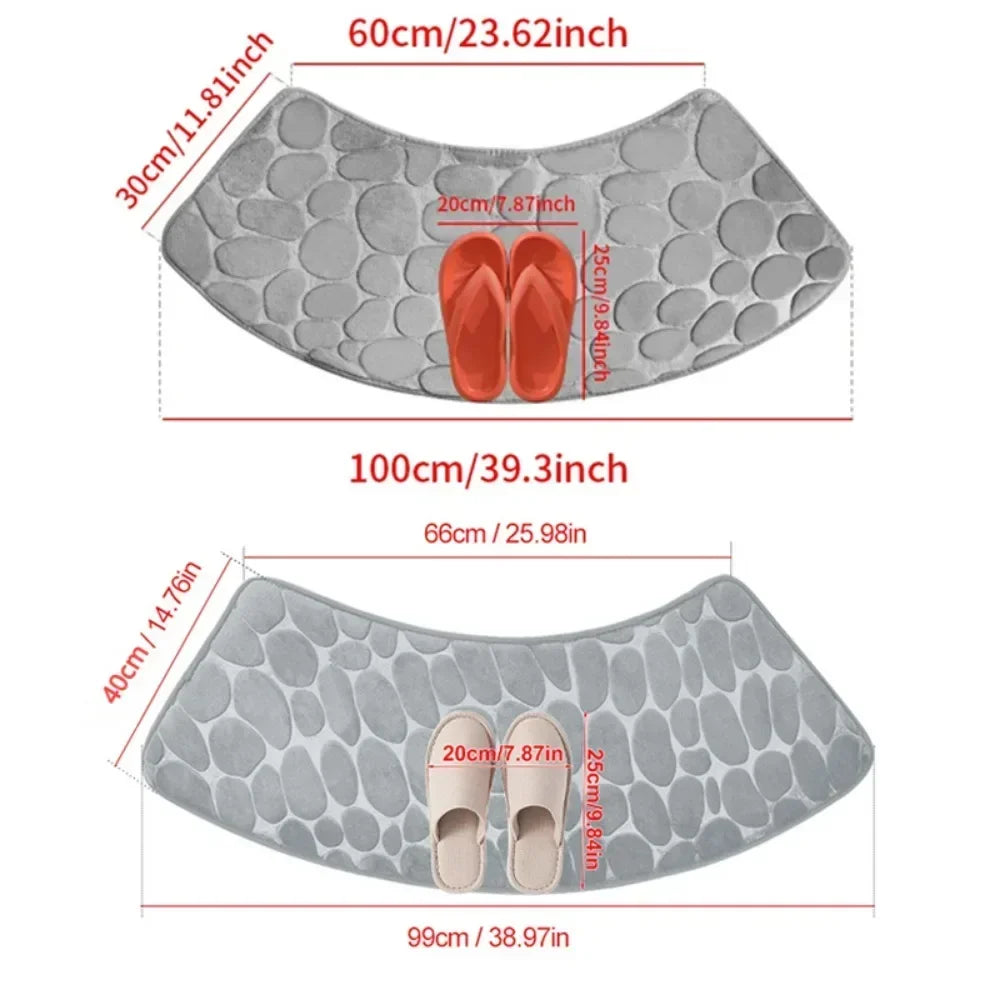 tapis bain moderne gris texture cailloux antidérapant salle bain 30cm 60cm 40cm 100cm