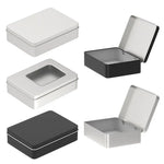 boîtes rangement métal modernes argentées noires réutilisables respectueux environnement 95x70x25mm