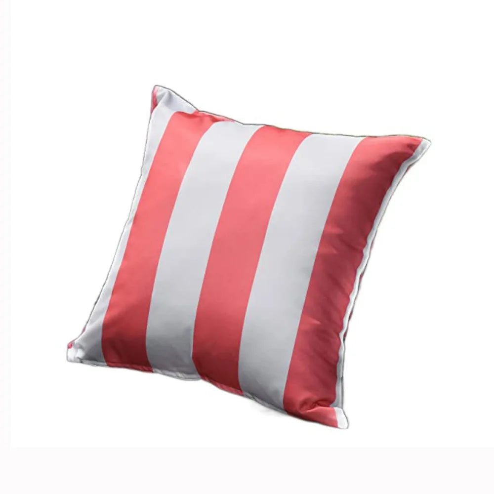 housse coussin extérieur imperméable polyester coton moderne rayées beige gris noir rouge jaune vert