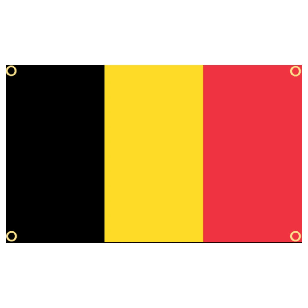 drapeau belge armoiries noir jaune rouge dorés polyester super tex décoration classique